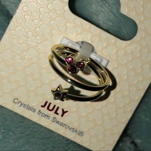 Disneyland July Birth Ring; w/ Swarovski crystals!